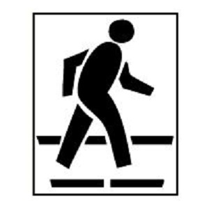 Pedestrian Crossing Symbol Stencil - 1/16" Duro